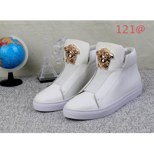 Versace High Tops Shoes For Men #136747 $100.60 USD, Wholesale Replica Versace High Tops Shoes