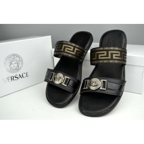 Replica Versace Slippers For Men #287838 $42.80 USD for Wholesale