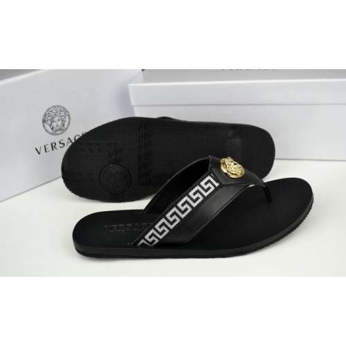 Replica Versace Slippers For Men #287849 $42.80 USD for Wholesale