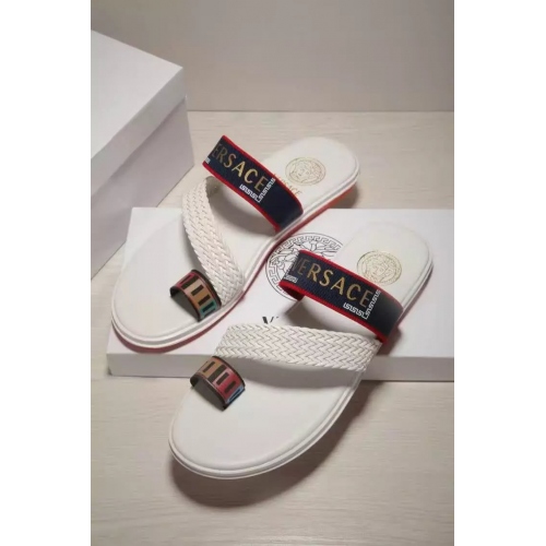 Replica Versace Slippers For Men #289403 $42.80 USD for Wholesale