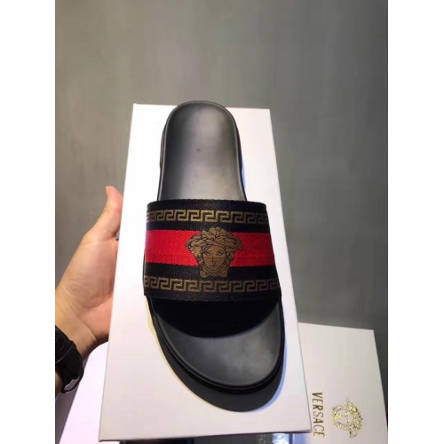 Replica Versace Slippers For Men #296683 $42.10 USD for Wholesale