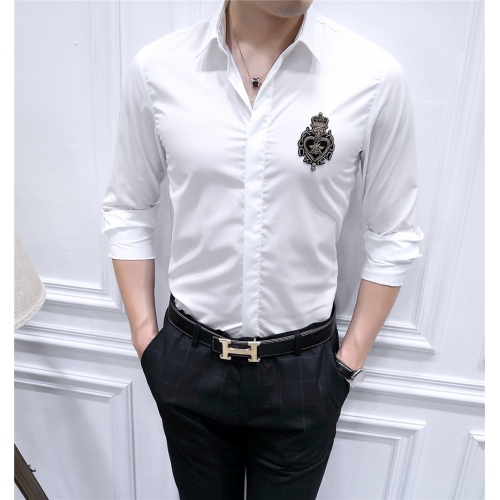 Dolce &amp; Gabbana Shirts Long Sleeved For Men #428497 $86.50 USD, Wholesale Replica Dolce &amp; Gabbana D&amp;G Shirts