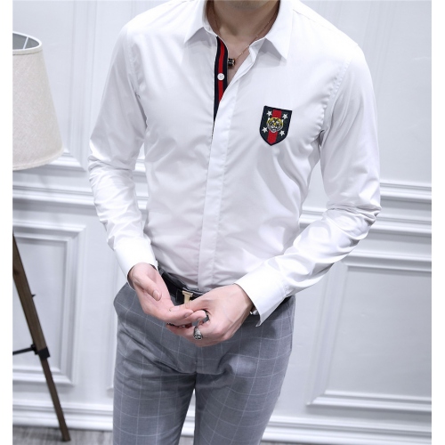 Replica Gucci Shirts Long Sleeved For Men #428657 $82.00 USD for Wholesale