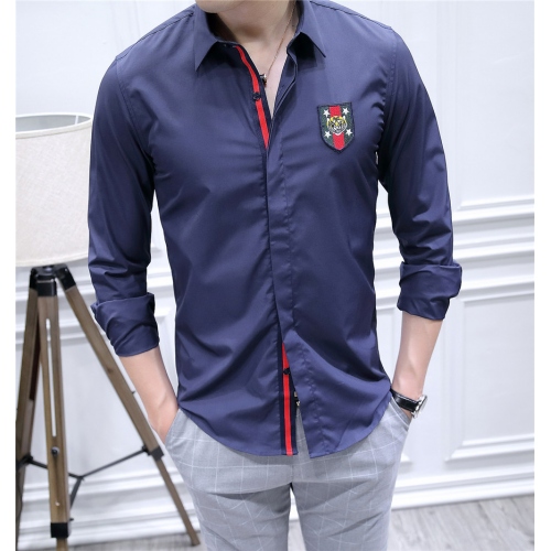 Replica Gucci Shirts Long Sleeved For Men #428659 $82.00 USD for Wholesale