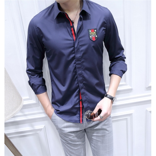 Replica Gucci Shirts Long Sleeved For Men #428659 $82.00 USD for Wholesale