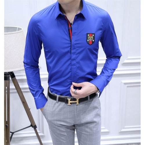 Replica Gucci Shirts Long Sleeved For Men #428660 $82.00 USD for Wholesale