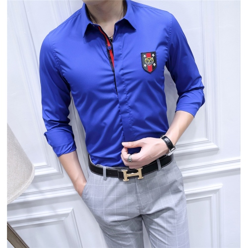 Replica Gucci Shirts Long Sleeved For Men #428660 $82.00 USD for Wholesale