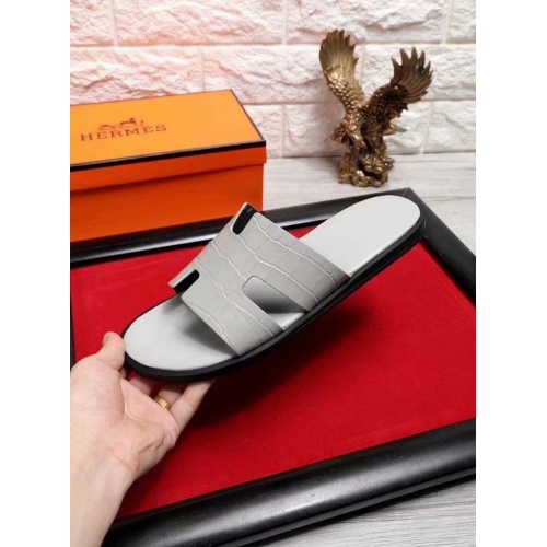 Replica Hermes Slippers For Men #434885 $52.00 USD for Wholesale