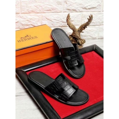 Replica Hermes Slippers For Men #434886 $52.00 USD for Wholesale