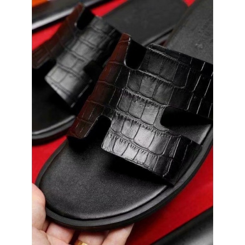 Replica Hermes Slippers For Men #434886 $52.00 USD for Wholesale