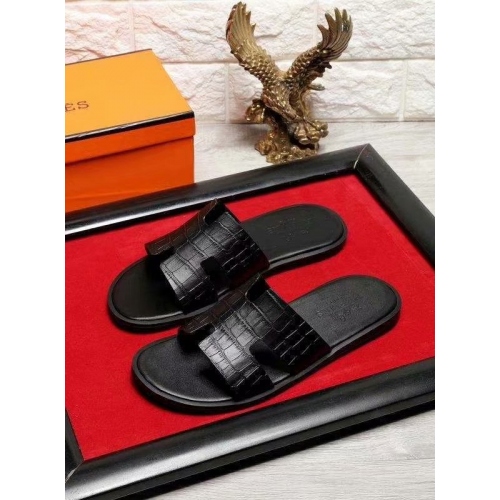 Replica Hermes Slippers For Men #434886 $52.00 USD for Wholesale