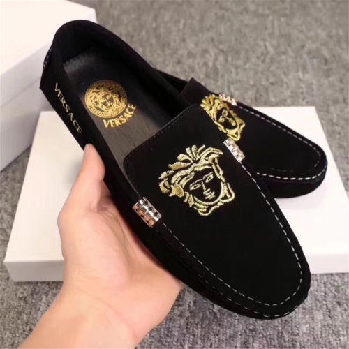 Versace Leather Shoes For Men #441875 $80.60 USD, Wholesale Replica Versace Leather Shoes