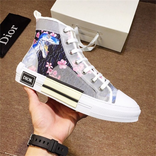 Replica Christian Dior CD High Tops Shoes For Men #496863 $85.00 USD for Wholesale