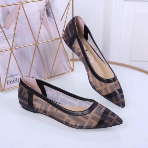 Fendi Flat Shoes For Women #502307 $75.00 USD, Wholesale Replica Fendi Casual Shoes