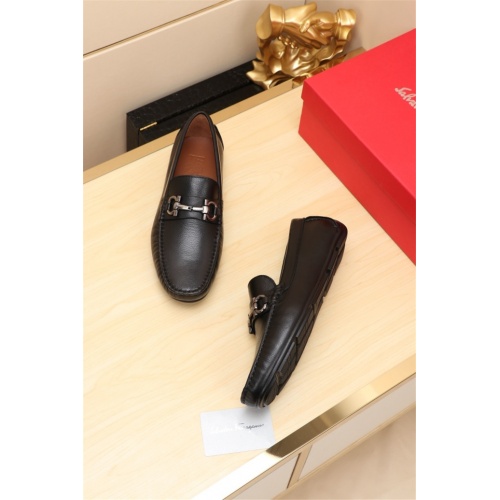 Replica Ferragamo Leather Shoes For Men #524119 $76.00 USD for Wholesale