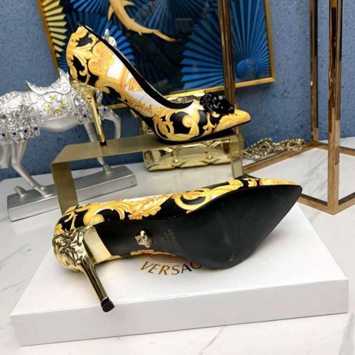 Versace High-Heeled Shoes For Women #532451 $82.00 USD, Wholesale Replica Versace High-Heeled Shoes