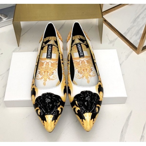 Replica Versace Flat Shoes For Women #532545 $76.00 USD for Wholesale