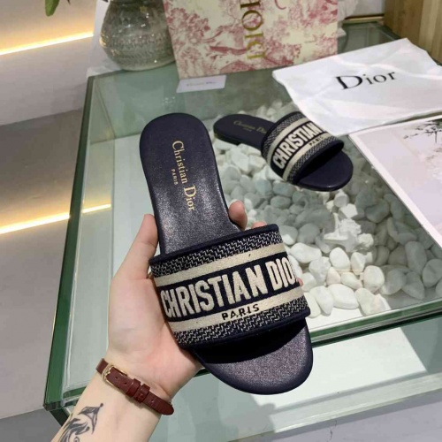 Replica Christian Dior Slippers For Women #549384 $56.00 USD for Wholesale