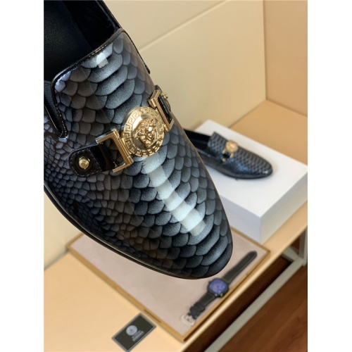 Replica Versace Leather Shoes For Men #813586 $68.00 USD for Wholesale