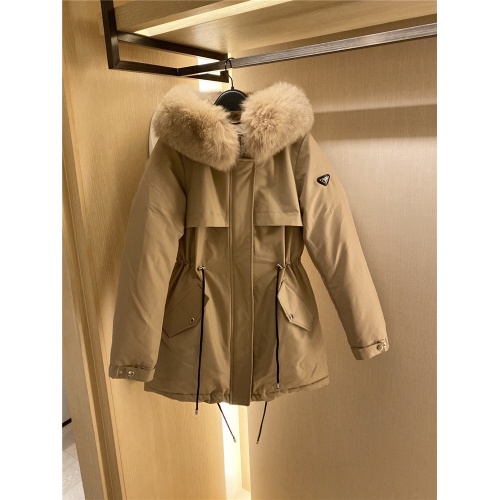 Prada Down Feather Coat Long Sleeved For Women #818529 $225.00 USD, Wholesale Replica Prada Down Feather Coat