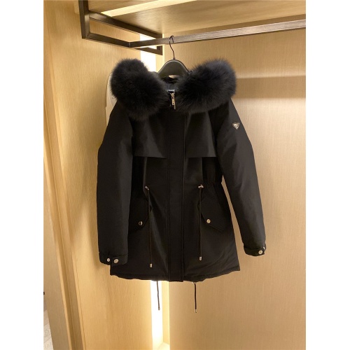 Prada Down Feather Coat Long Sleeved For Women #818530 $225.00 USD, Wholesale Replica Prada Down Feather Coat