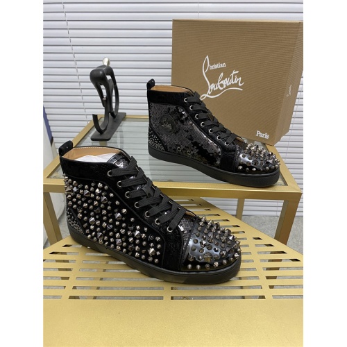 Christian Louboutin High Tops Shoes For Men #844238 $98.00 USD, Wholesale Replica Christian Louboutin High Top Shoes