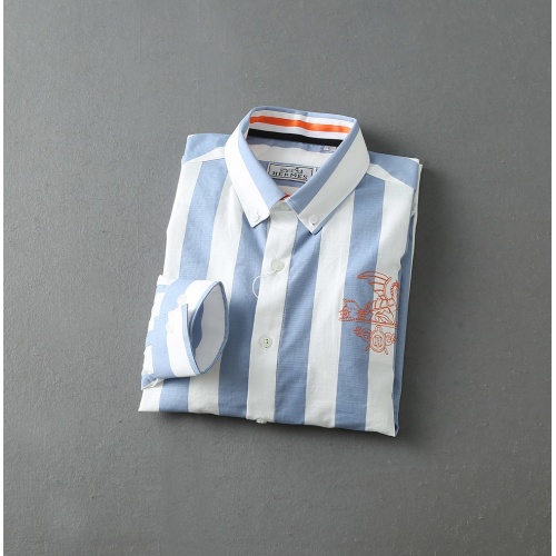 Replica Hermes Shirts Long Sleeved For Men #847166 $39.00 USD for Wholesale