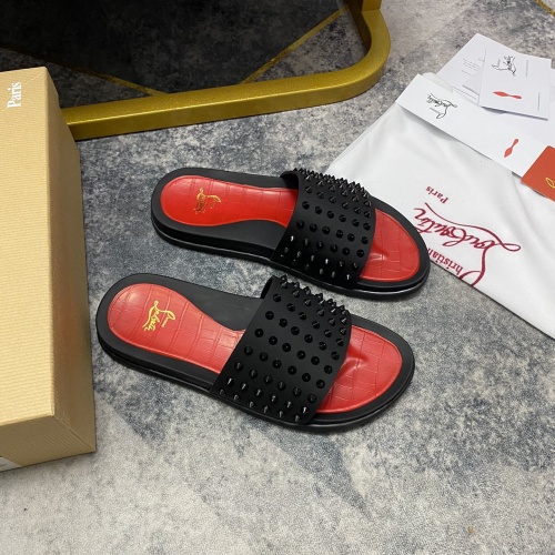 Replica Christian Louboutin CL Slippers For Men #959193 $56.00 USD for Wholesale