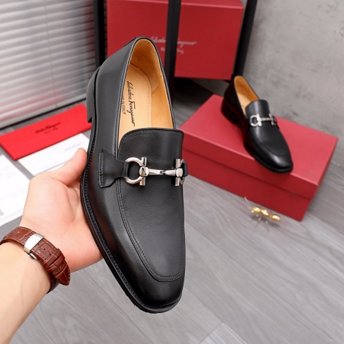 Replica Salvatore Ferragamo Leather Shoes For Men #961295 $82.00 USD for Wholesale