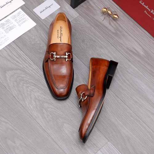 Salvatore Ferragamo Leather Shoes For Men #961297 $82.00 USD, Wholesale Replica Salvatore Ferragamo Leather Shoes