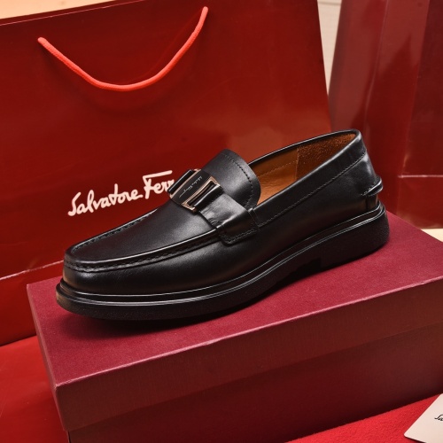 Replica Salvatore Ferragamo Leather Shoes For Men #971509 $125.00 USD for Wholesale