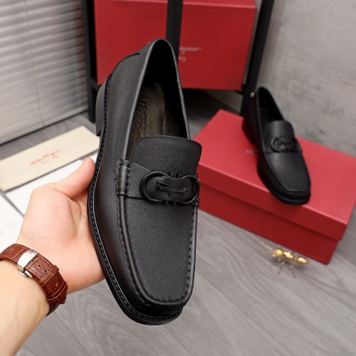 Replica Salvatore Ferragamo Leather Shoes For Men #974833 $88.00 USD for Wholesale