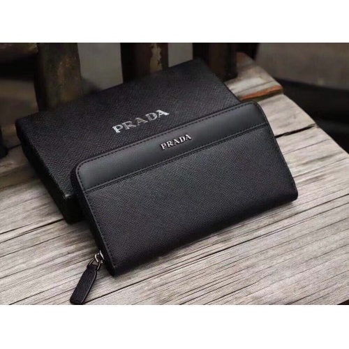 Prada AAA Man Wallets #977200 $45.00 USD, Wholesale Replica Prada AAA Man Wallets