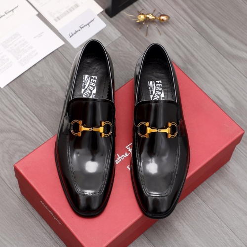 Replica Salvatore Ferragamo Leather Shoes For Men #983927 $96.00 USD for Wholesale