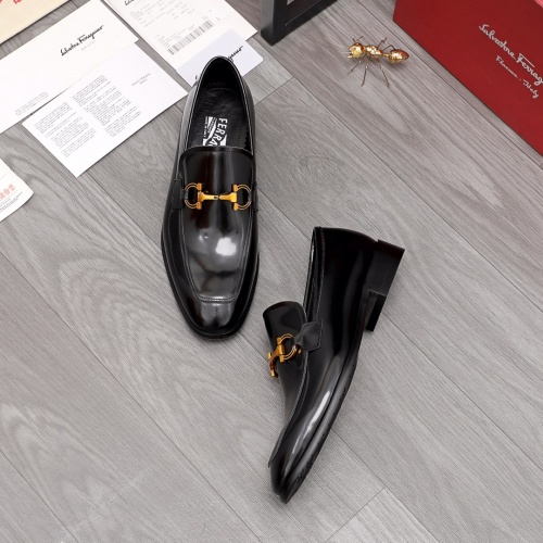 Replica Salvatore Ferragamo Leather Shoes For Men #983927 $96.00 USD for Wholesale