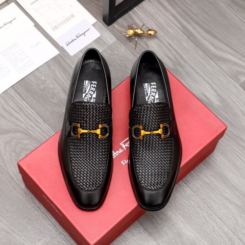 Replica Salvatore Ferragamo Leather Shoes For Men #988155 $100.00 USD for Wholesale