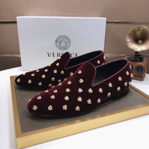 Versace Leather Shoes For Men #1001440 $88.00 USD, Wholesale Replica Versace Leather Shoes