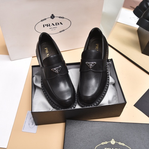 Replica Prada Leather Shoes For Men #996735 $128.00 USD for Wholesale