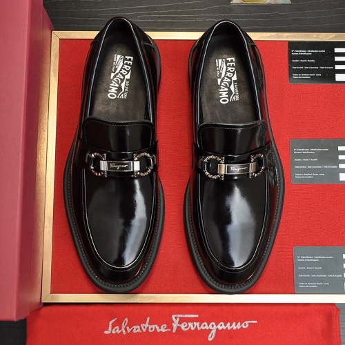 Replica Salvatore Ferragamo Leather Shoes For Men #1023148 $112.00 USD for Wholesale