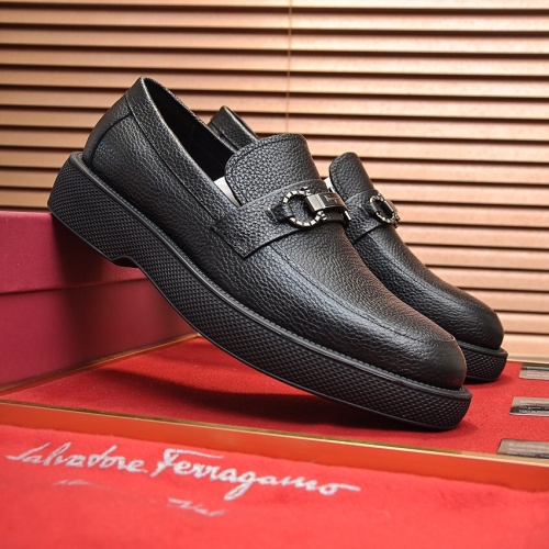 Replica Salvatore Ferragamo Leather Shoes For Men #1023149 $112.00 USD for Wholesale