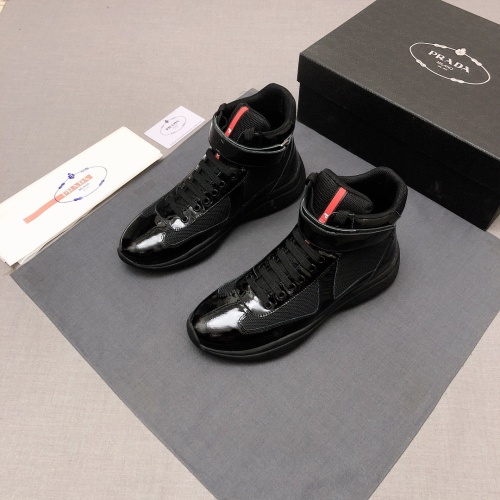 Prada High Top Shoes For Men #1037967 $88.00 USD, Wholesale Replica Prada High Top Shoes