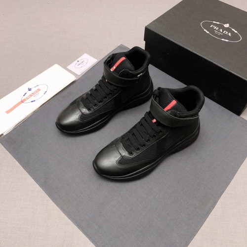 Prada High Top Shoes For Men #1037968 $88.00 USD, Wholesale Replica Prada High Top Shoes