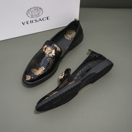 Versace Leather Shoes For Men #1042364 $76.00 USD, Wholesale Replica Versace Leather Shoes