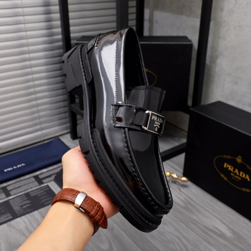 Replica Prada Leather Shoes For Men #1044168 $85.00 USD for Wholesale