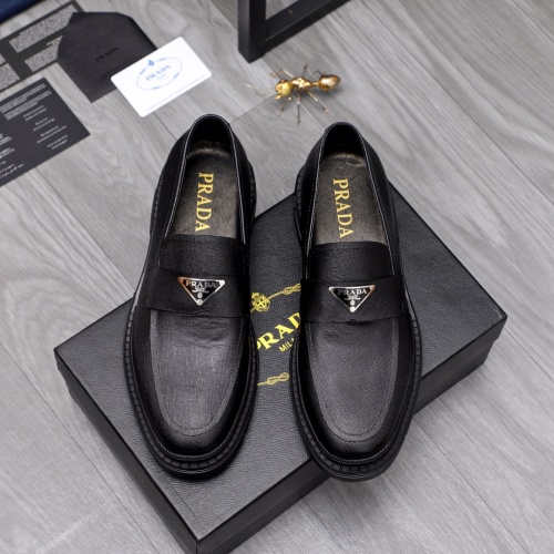 Replica Prada Leather Shoes For Men #1044169 $85.00 USD for Wholesale