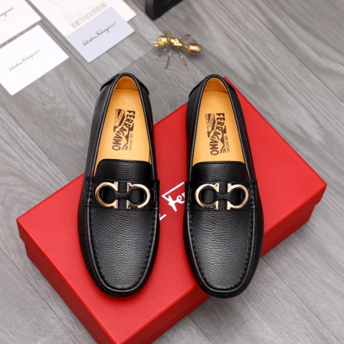 Replica Salvatore Ferragamo Leather Shoes For Men #1058660 $68.00 USD for Wholesale