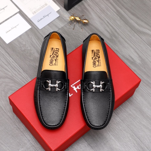 Replica Salvatore Ferragamo Leather Shoes For Men #1058661 $68.00 USD for Wholesale