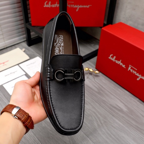 Replica Salvatore Ferragamo Leather Shoes For Men #1060792 $80.00 USD for Wholesale