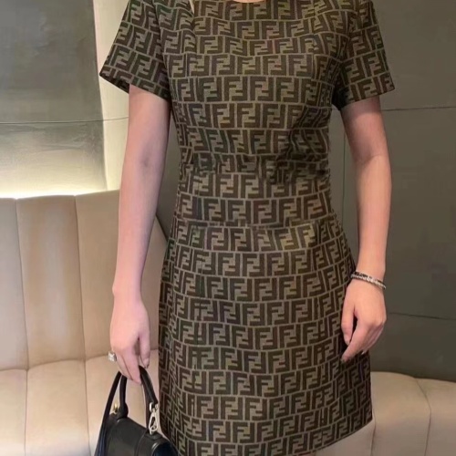 Fendi Dresses Short Sleeved For Women #1067333 $100.00 USD, Wholesale Replica Fendi Dresses