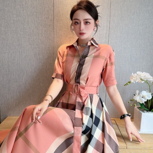 Replica Burberry Dresses Short Sleeved For Women #1067358 $98.00 USD for Wholesale